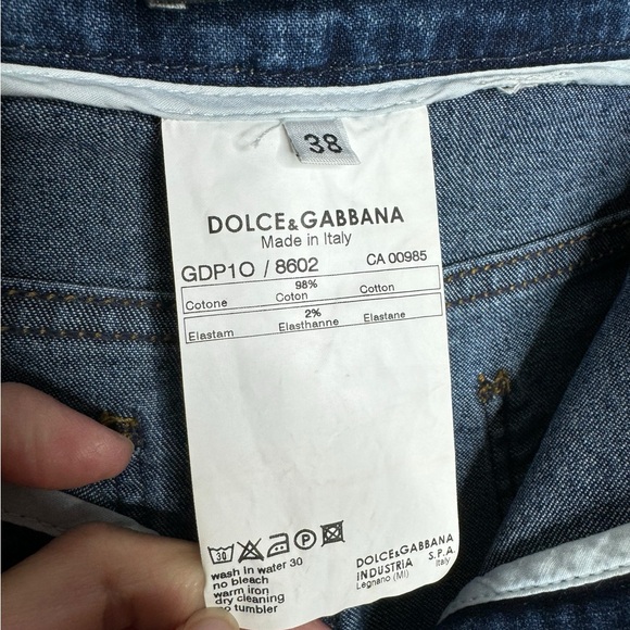 Dolce & Gabbana | Vintage 2000’s Pintuck Chain Zip Jeans Blue Denim IT38/US 2 - Picture 3 of 12